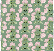 Hydrangea Bloom In Pink On Green Fabric Swatch