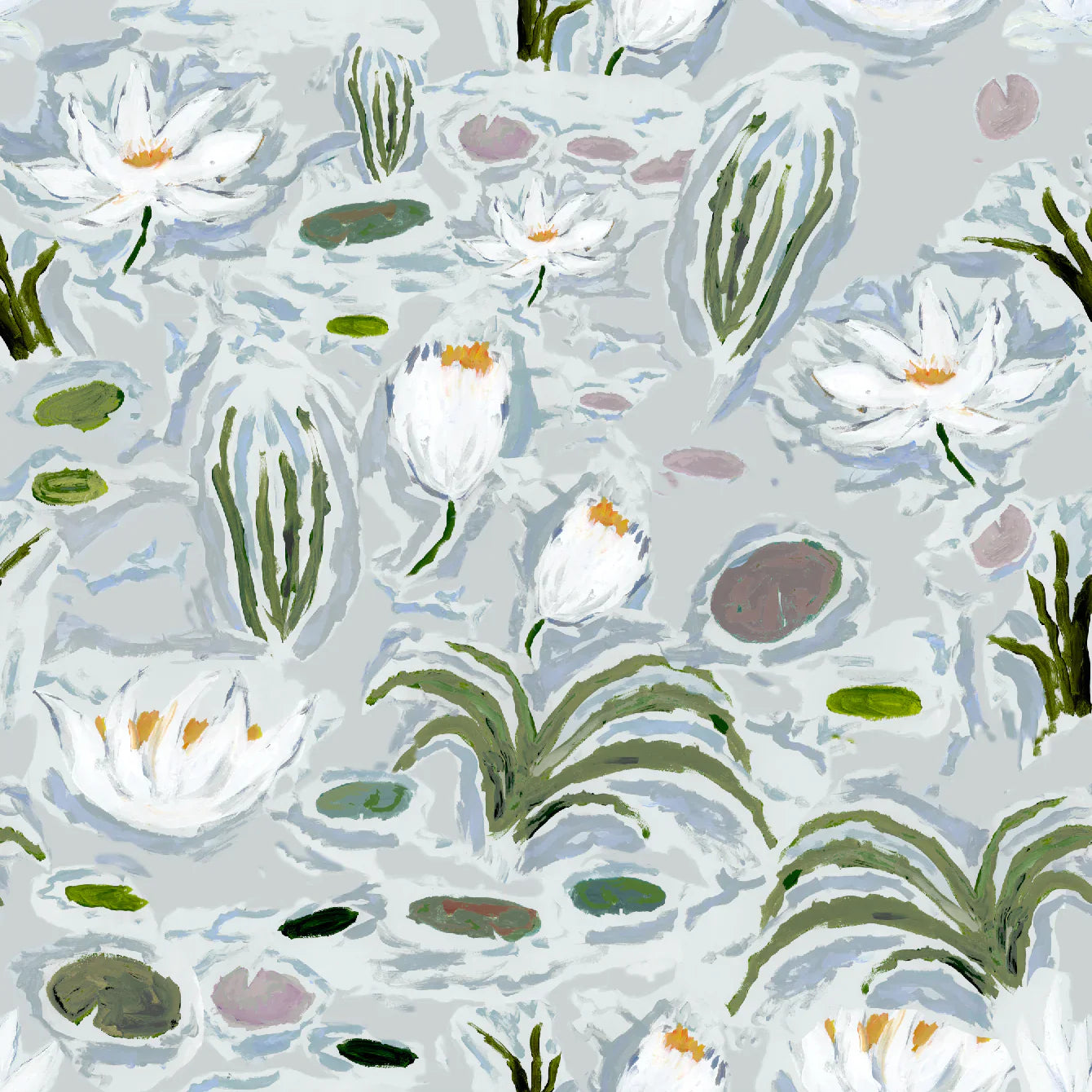 Waterlilies In Blue Wallpaper
