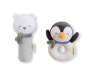 Polaris ”Glacier Grey" Rattle Ring + Squeaker Set