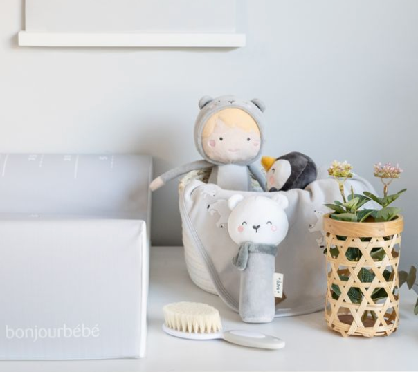 Polaris ”Glacier Grey" Rattle Ring + Squeaker Set
