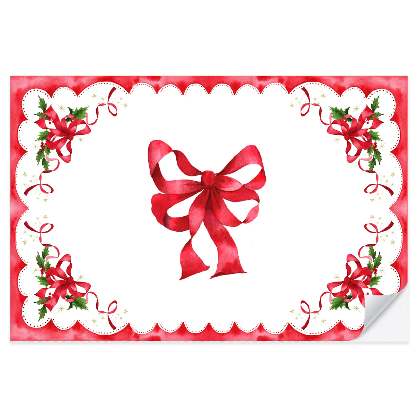 Vintage Holiday Bows Christmas Placemat Pad
