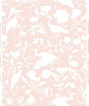 Egrets For Hadley In White & Blush Wallpaper