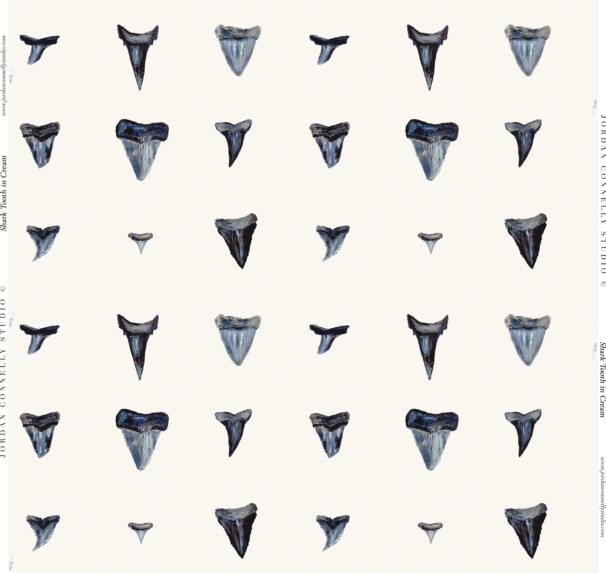 Shark Tooth In Cream Wallpaper