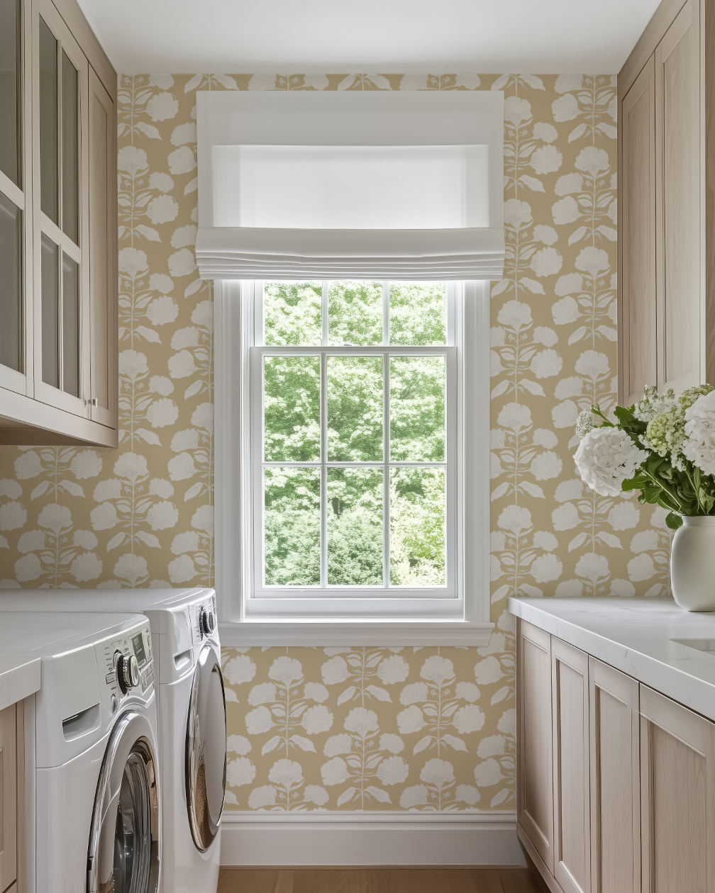 Hydrangea Bloom In Salt On Tan Wallpaper