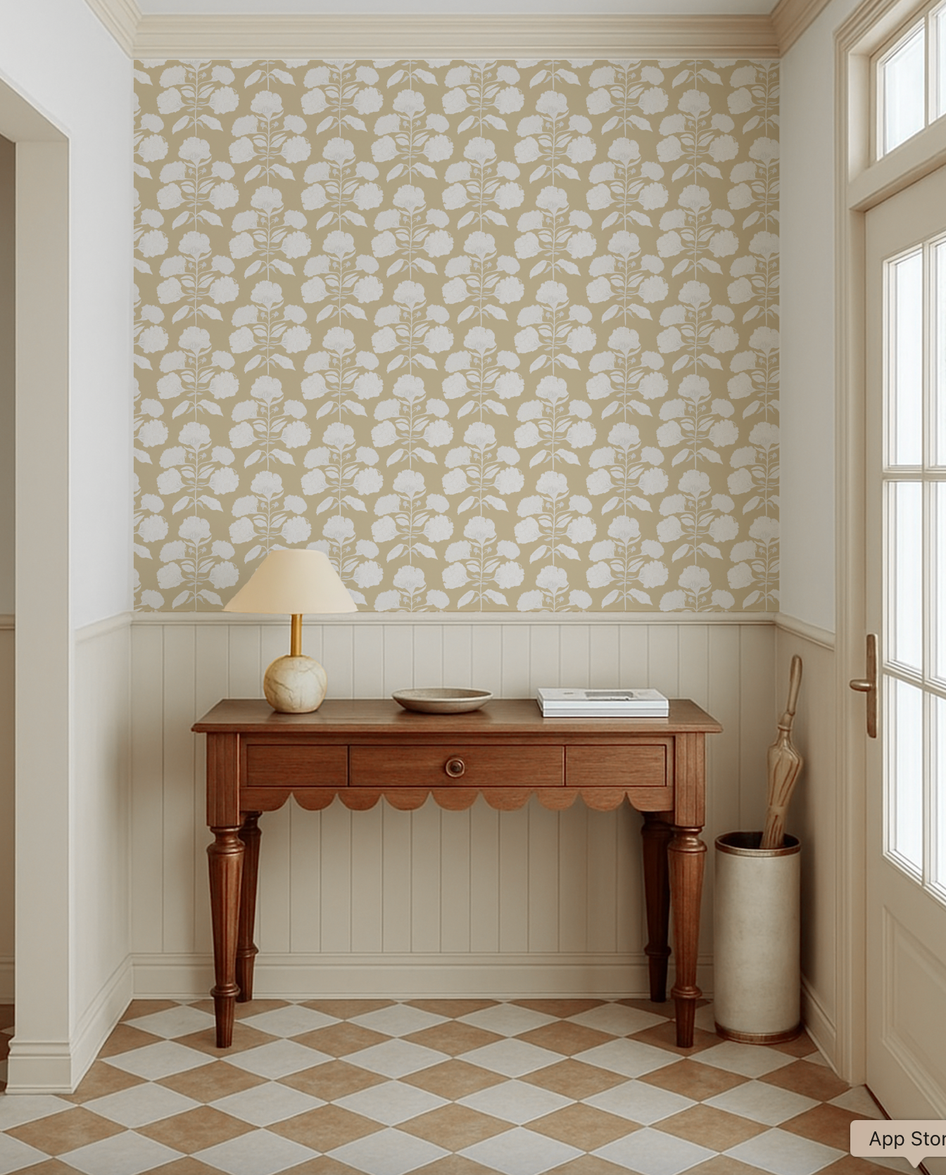 Hydrangea Bloom In Salt On Tan Wallpaper