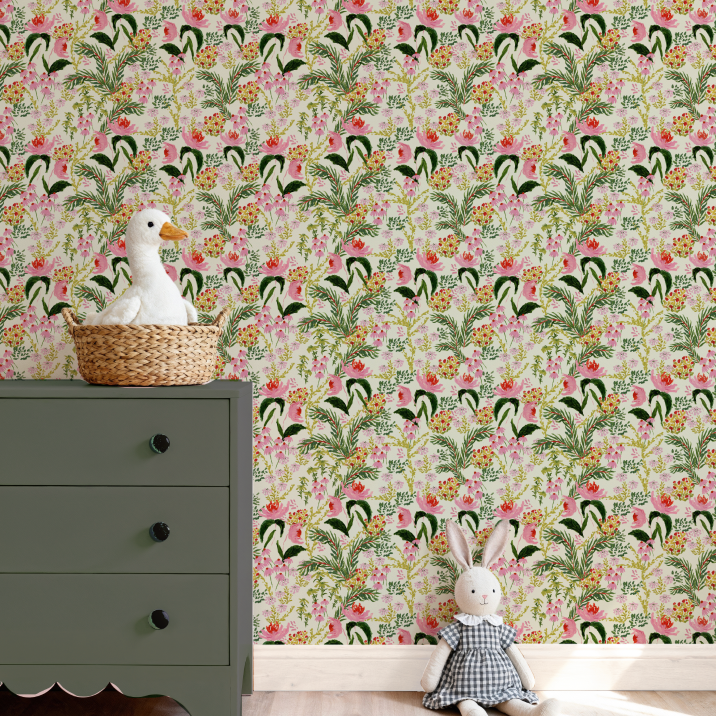 Wild French Garden In Chartreuse Wallpaper