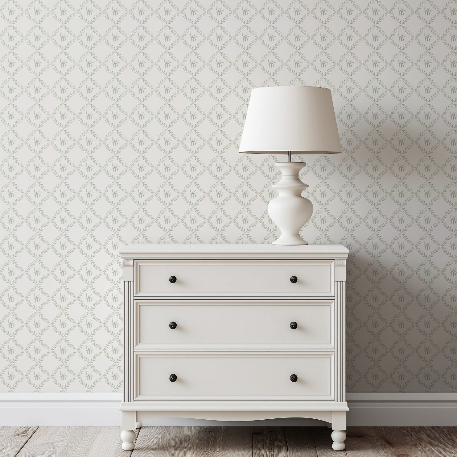 Garden Trellis In Cream Wallpaper