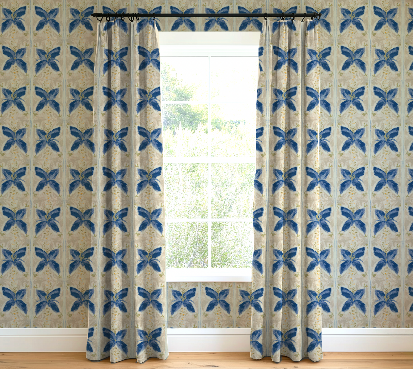 Spanish Floral Tile In Sand Wallpaper