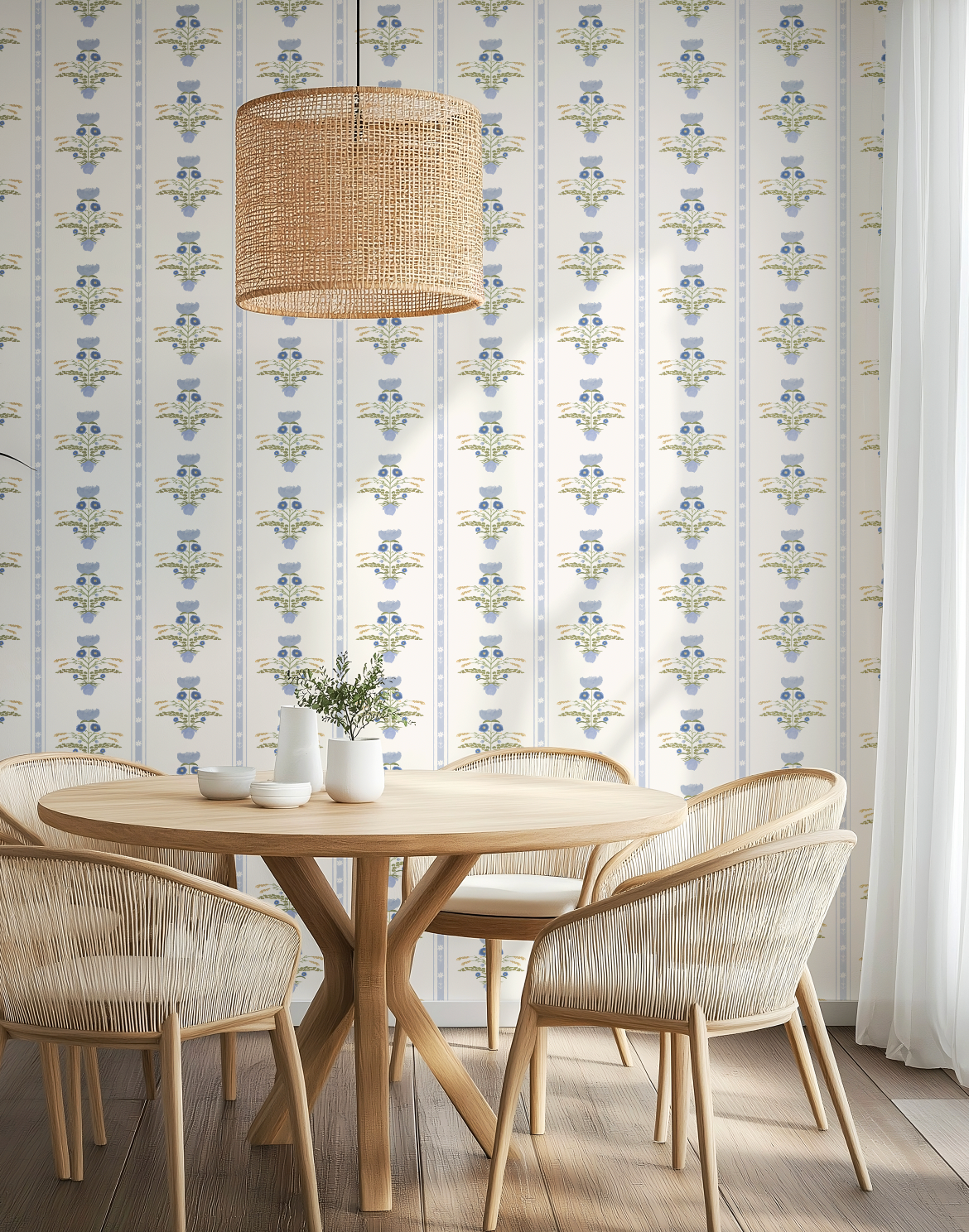 Lotus Garden In Blue Wallpaper