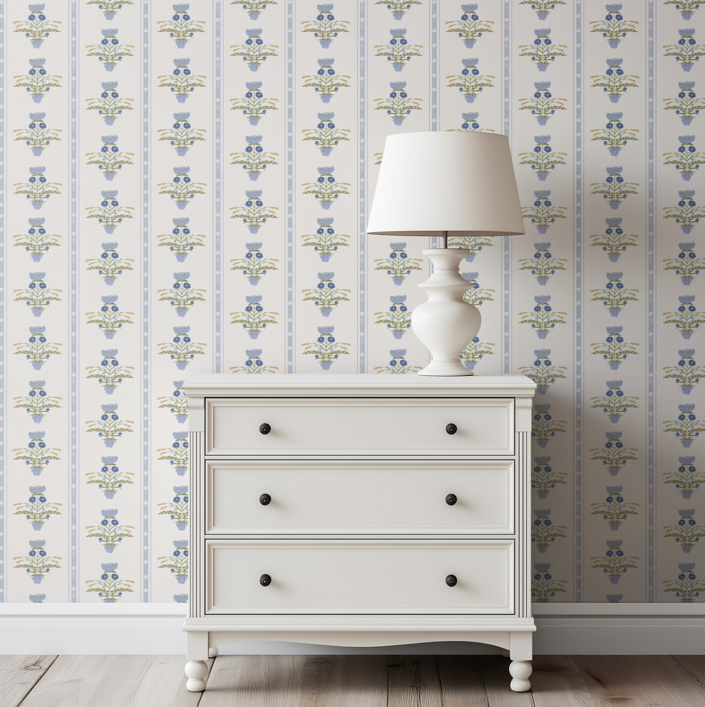 Lotus Garden In Blue Wallpaper