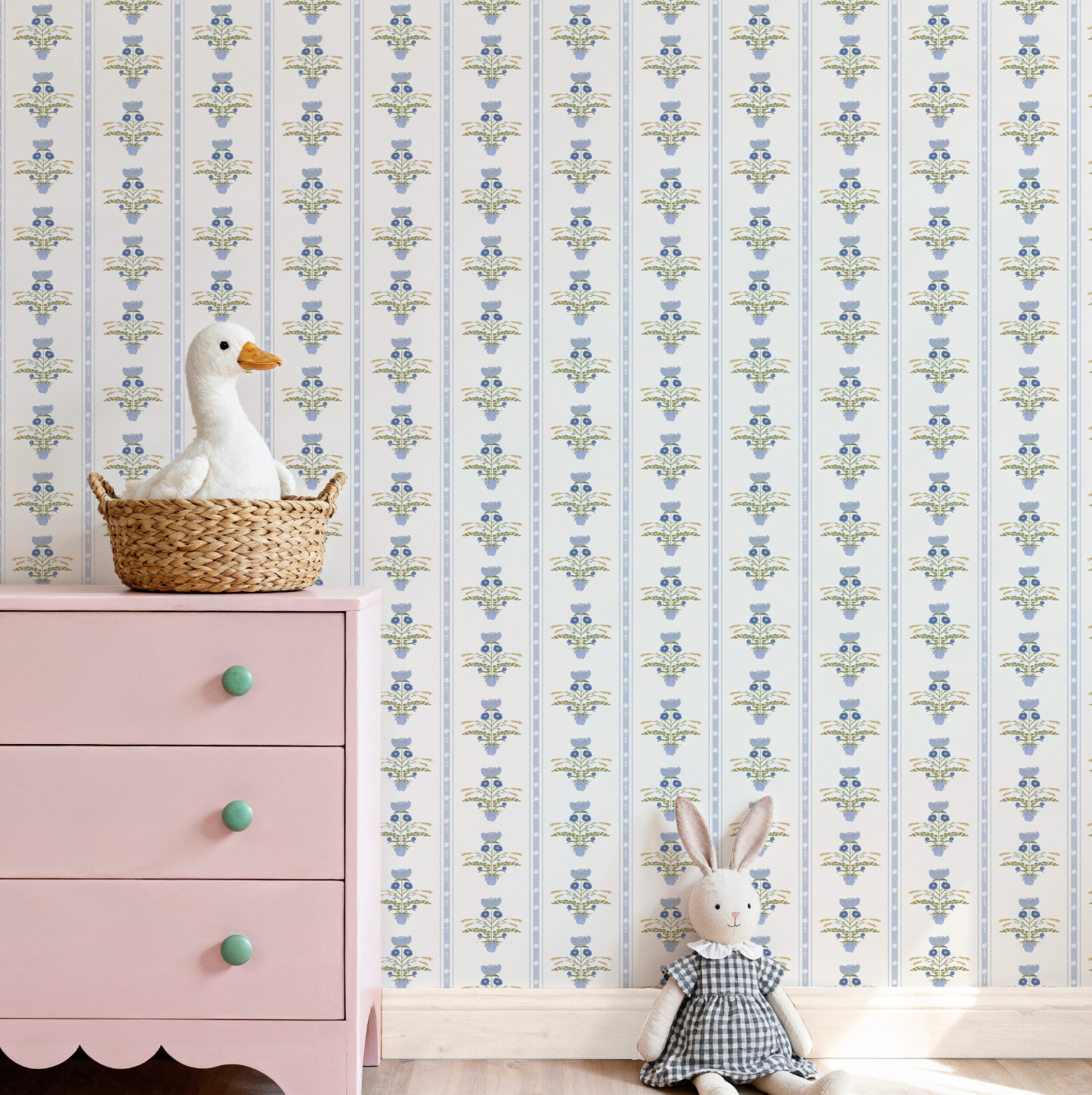 Lotus Garden In Blue Wallpaper