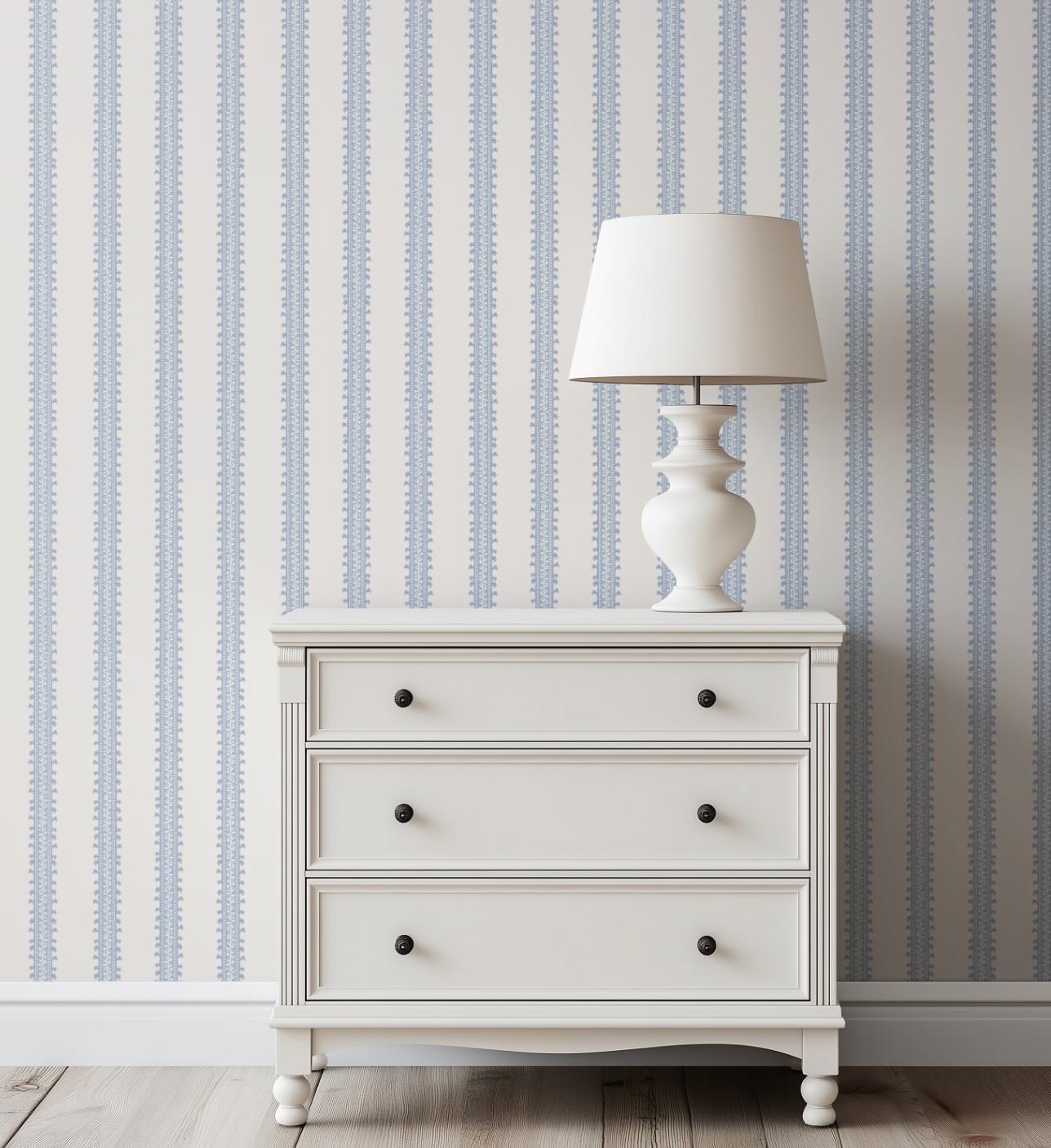 Forged Vine In Blue Wallpaper