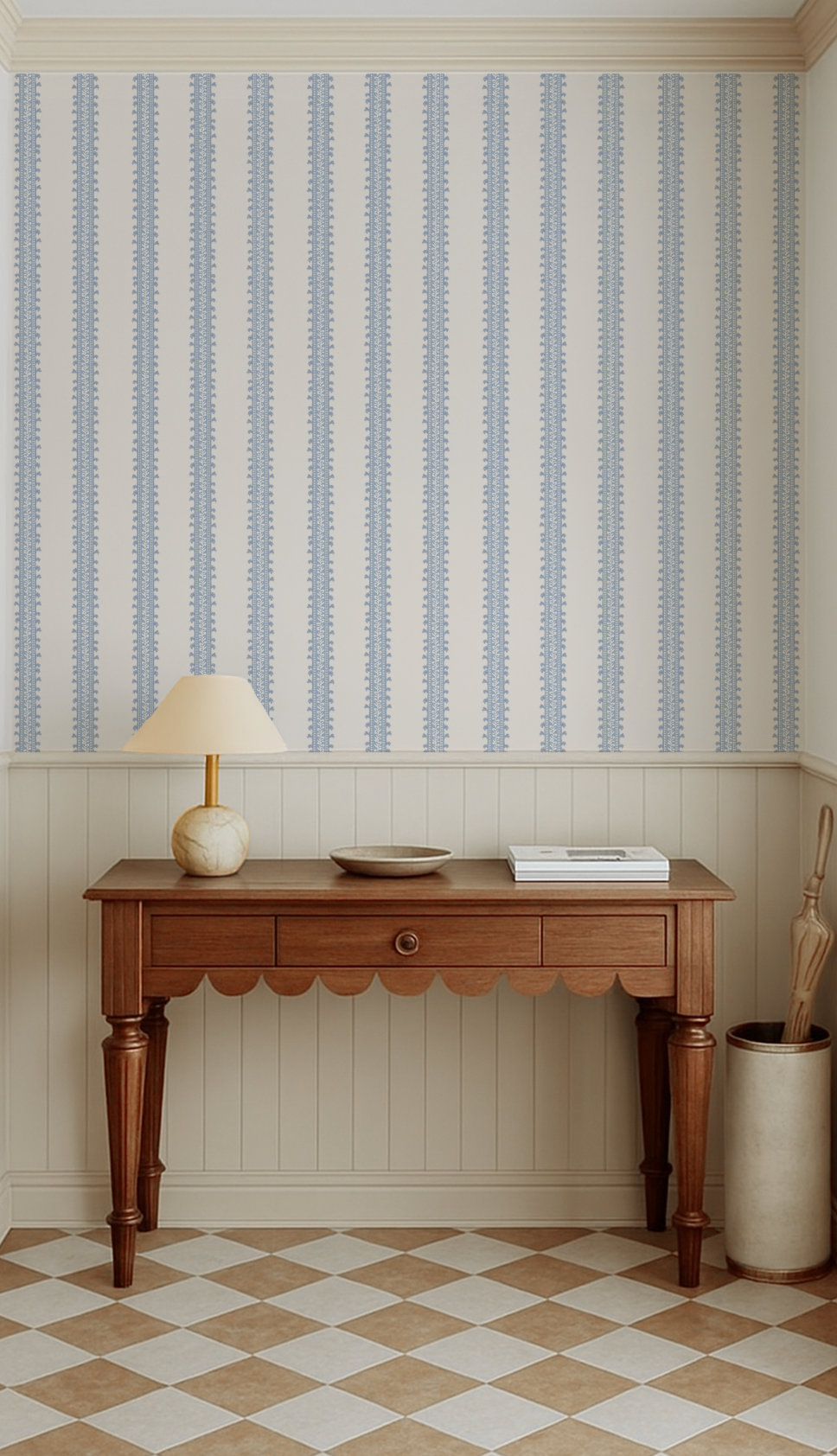 Forged Vine In Blue Wallpaper