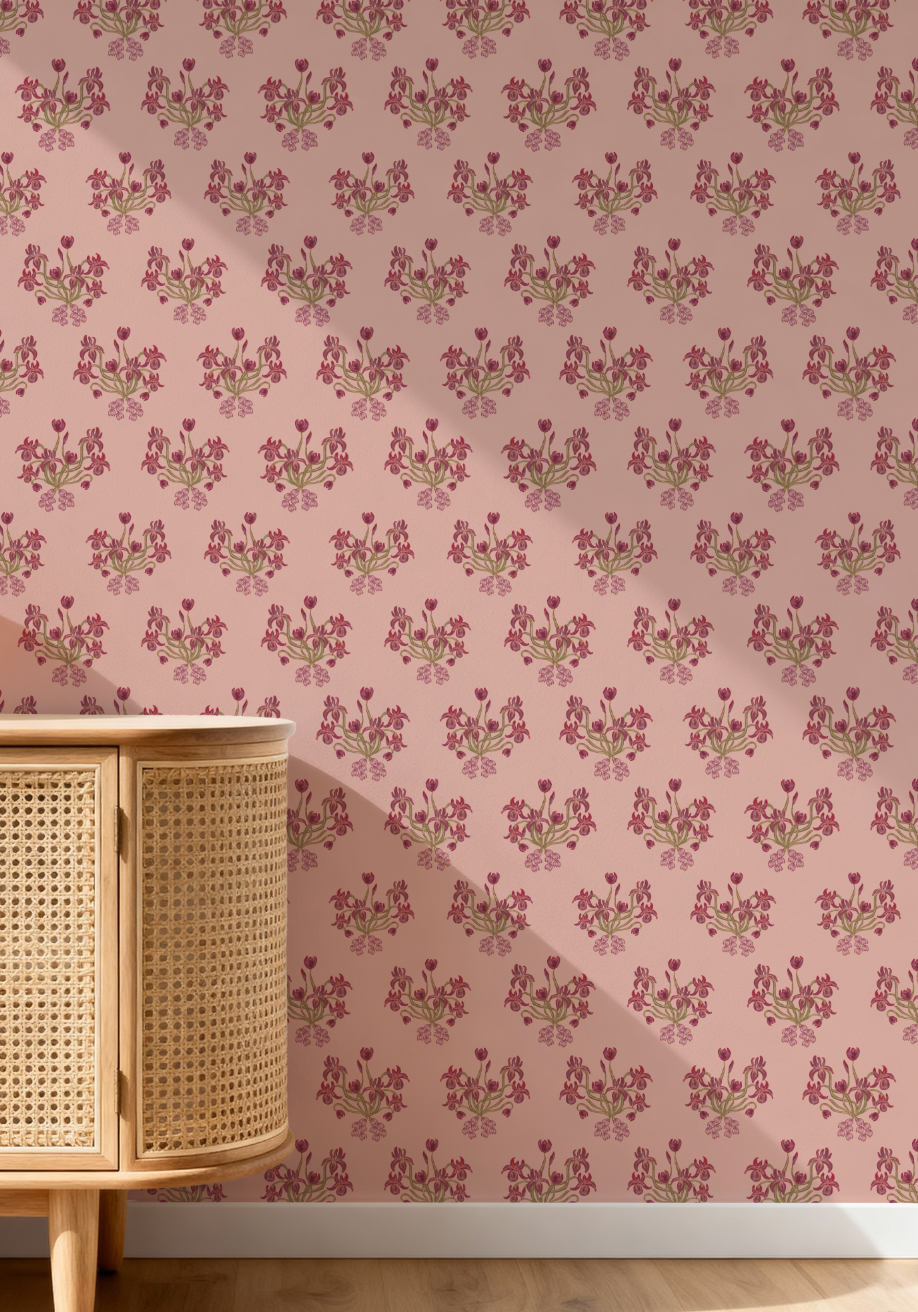 Bundled Iris In Salmon Wallpaper