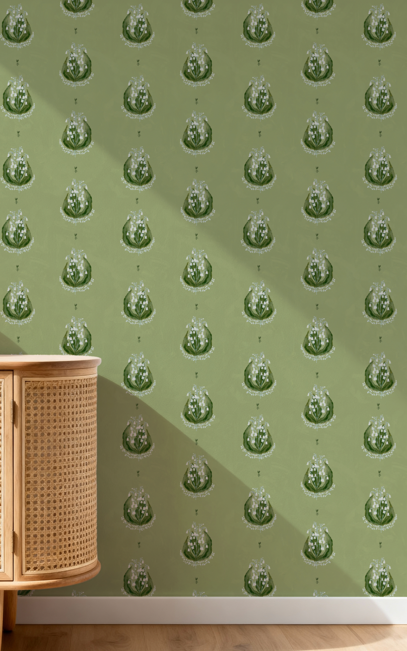 Lily Of The Valley In Green Wallpaper
