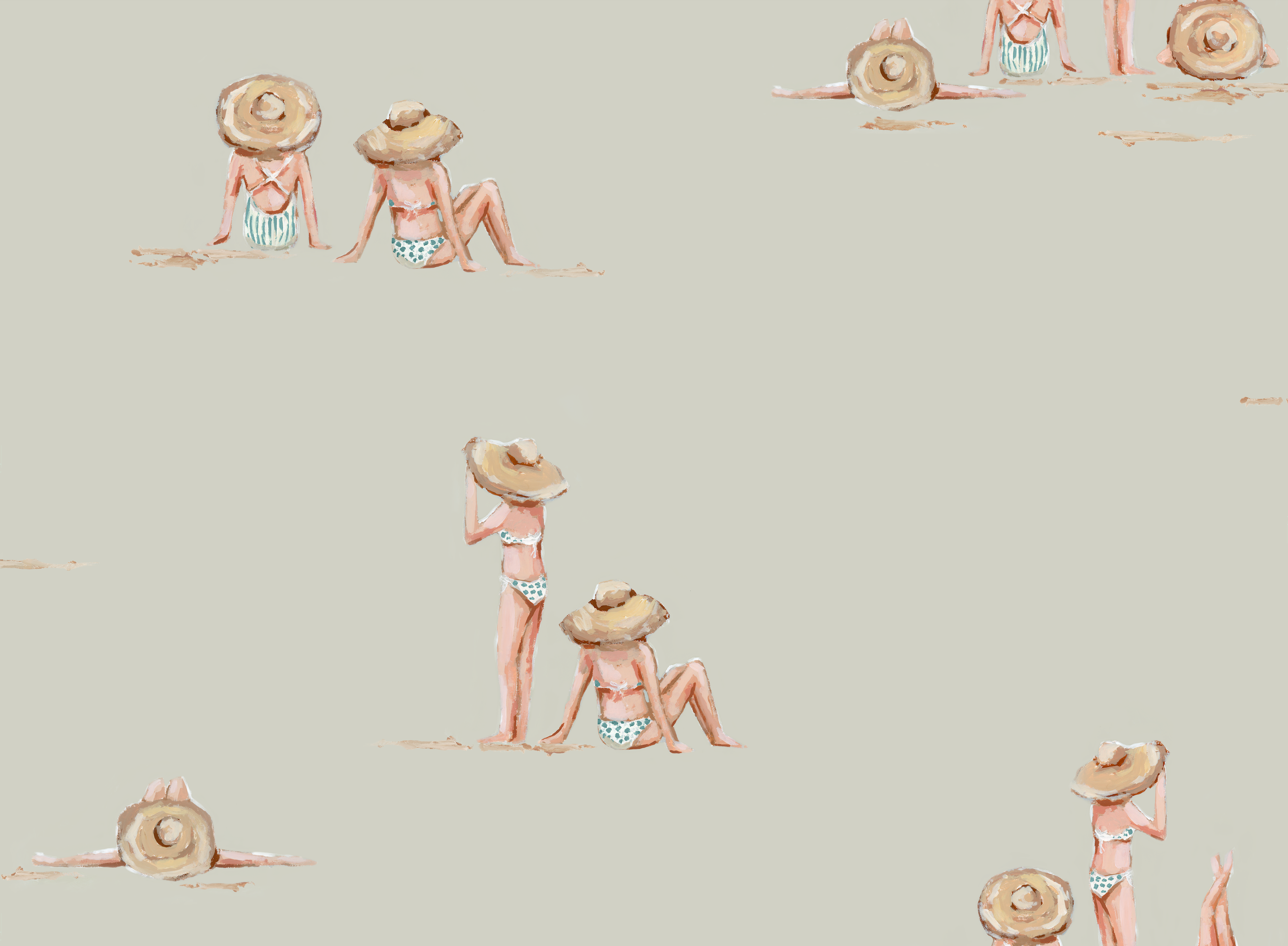 Beached Ladies For Sarah In Soft Green Fabric Swatch