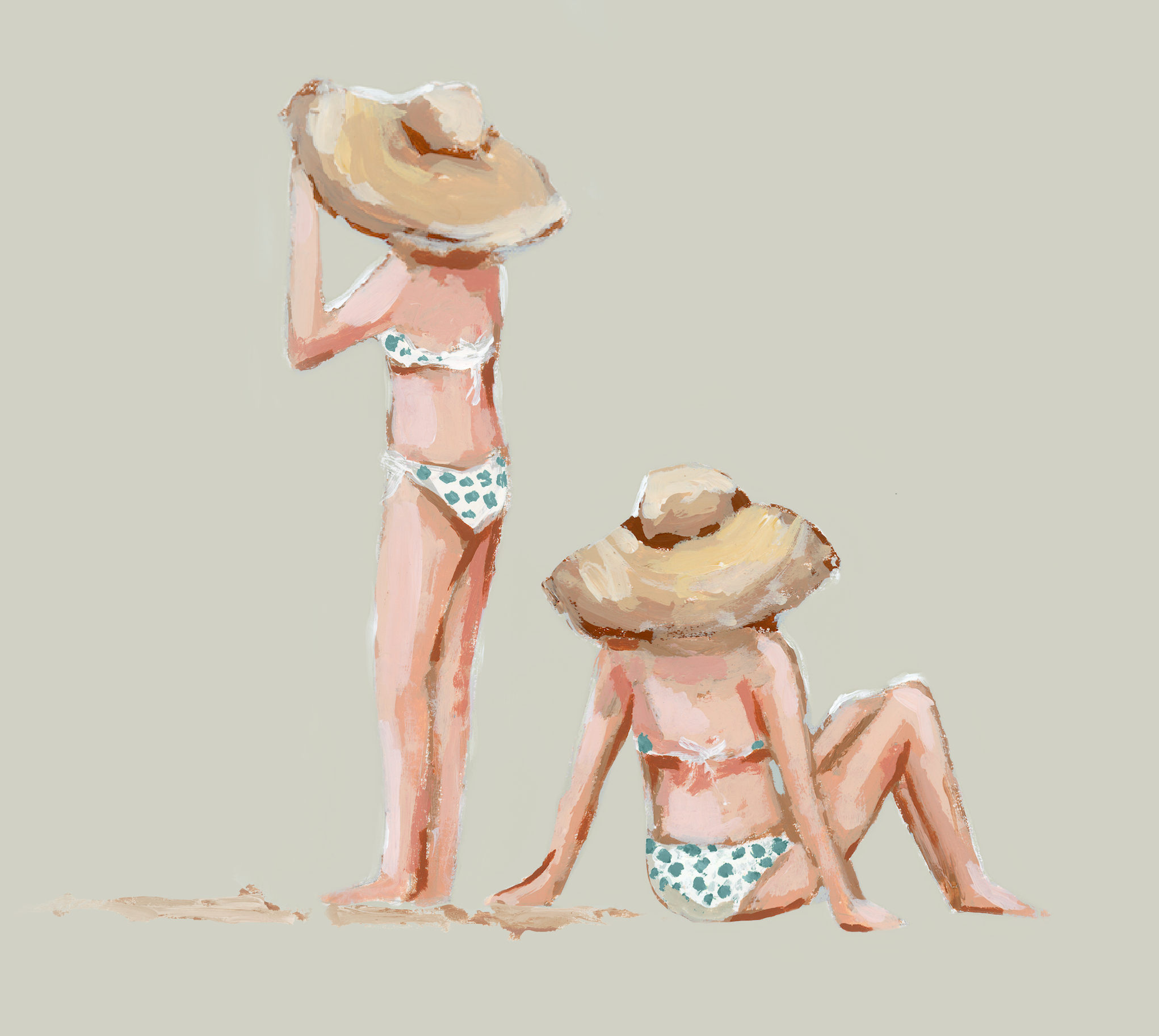 Beached Ladies For Sarah In Soft Green Fabric Swatch