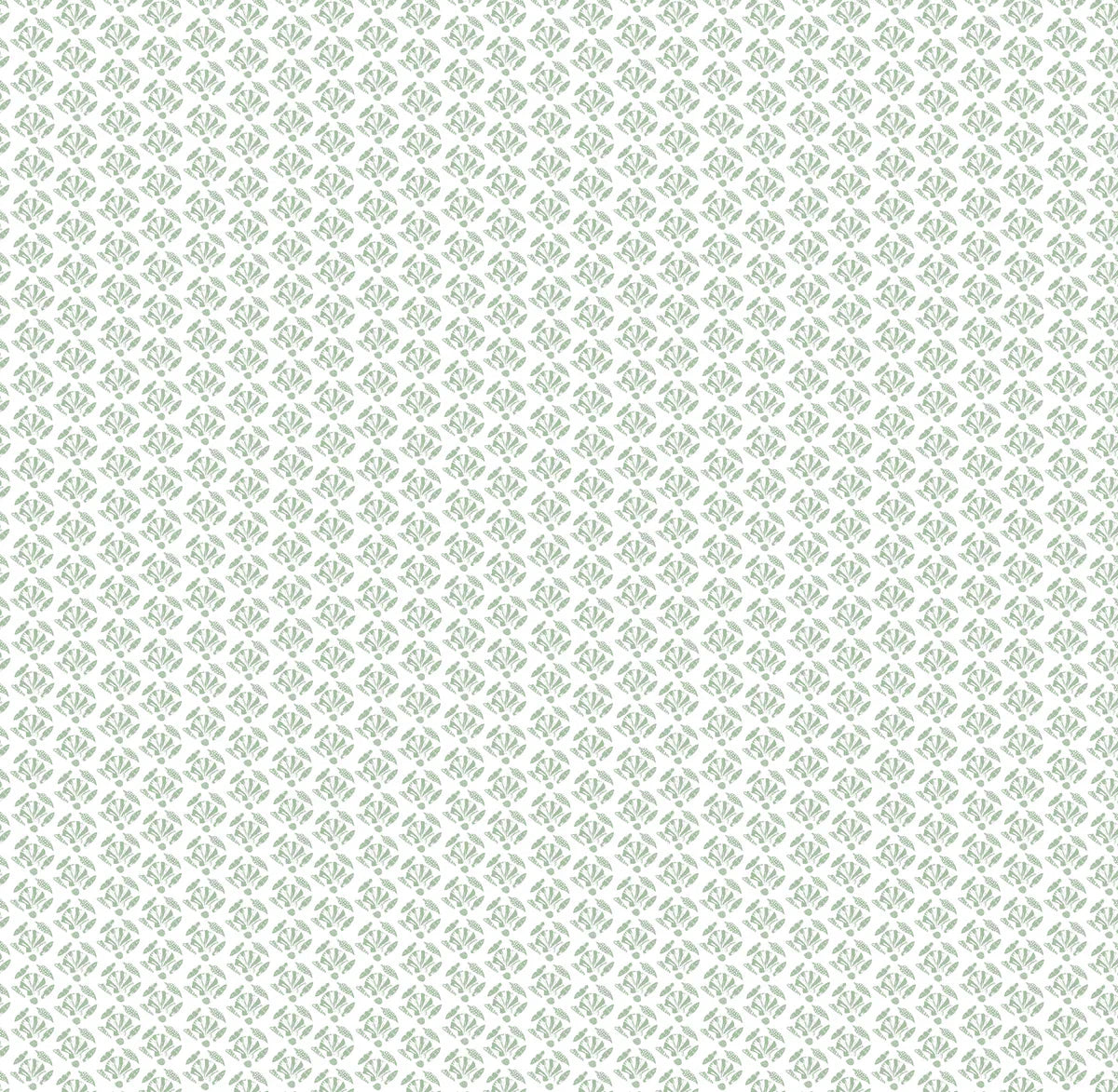 Kiawah In Green On White Wallpaper