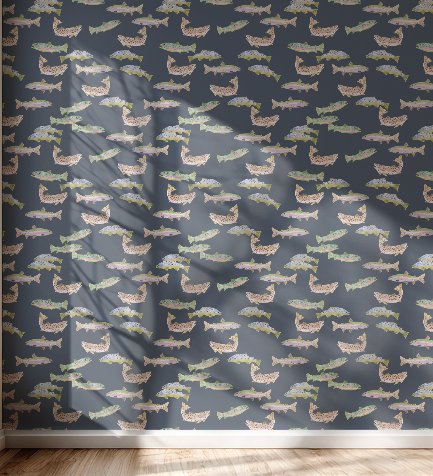 Tight Lines In Navy Wallpaper