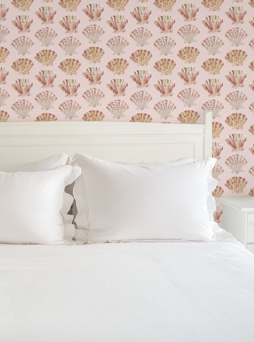 Scallops In Blush Wallpaper