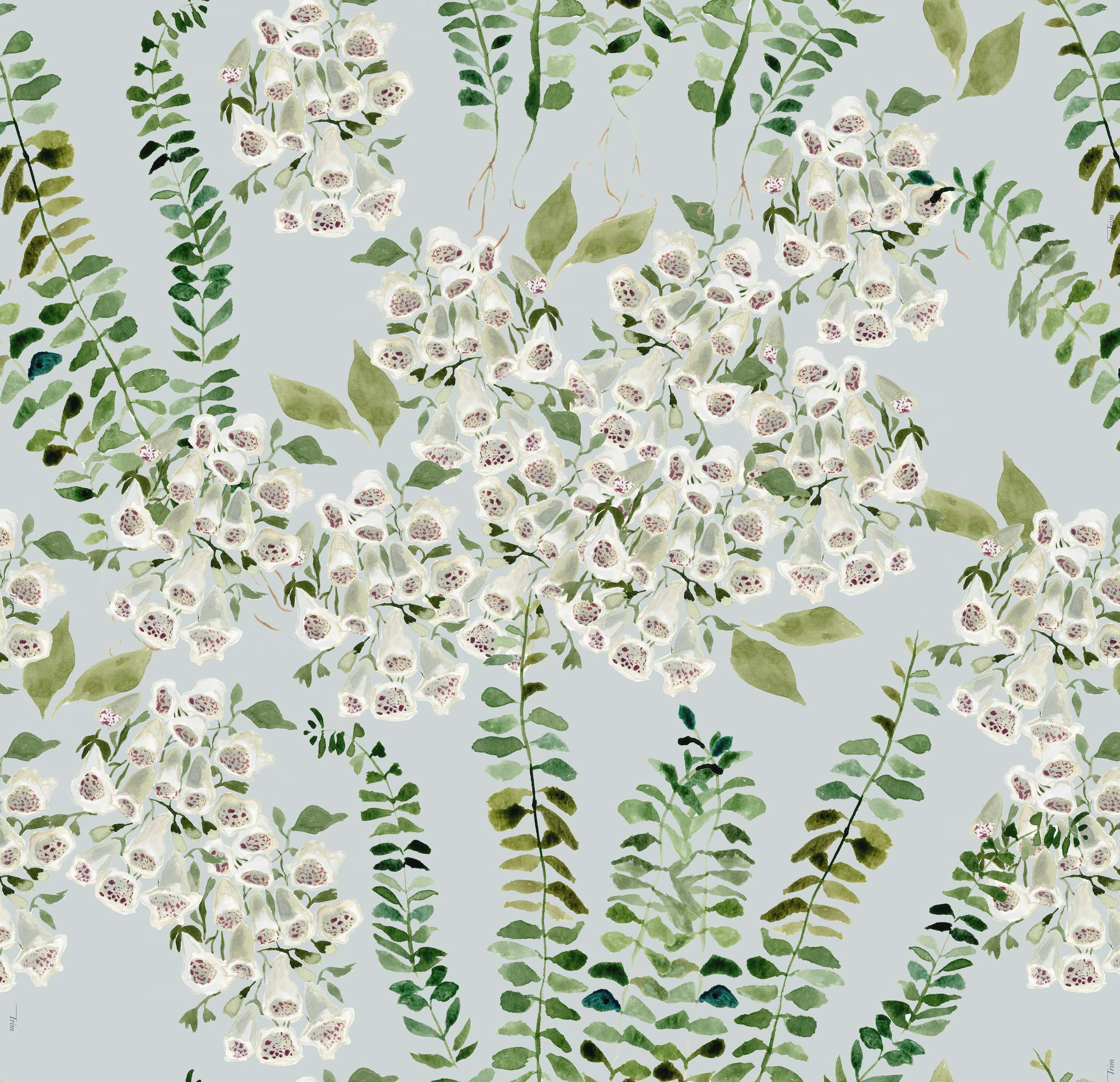 Foxglove Vine In Blue Wallpaper