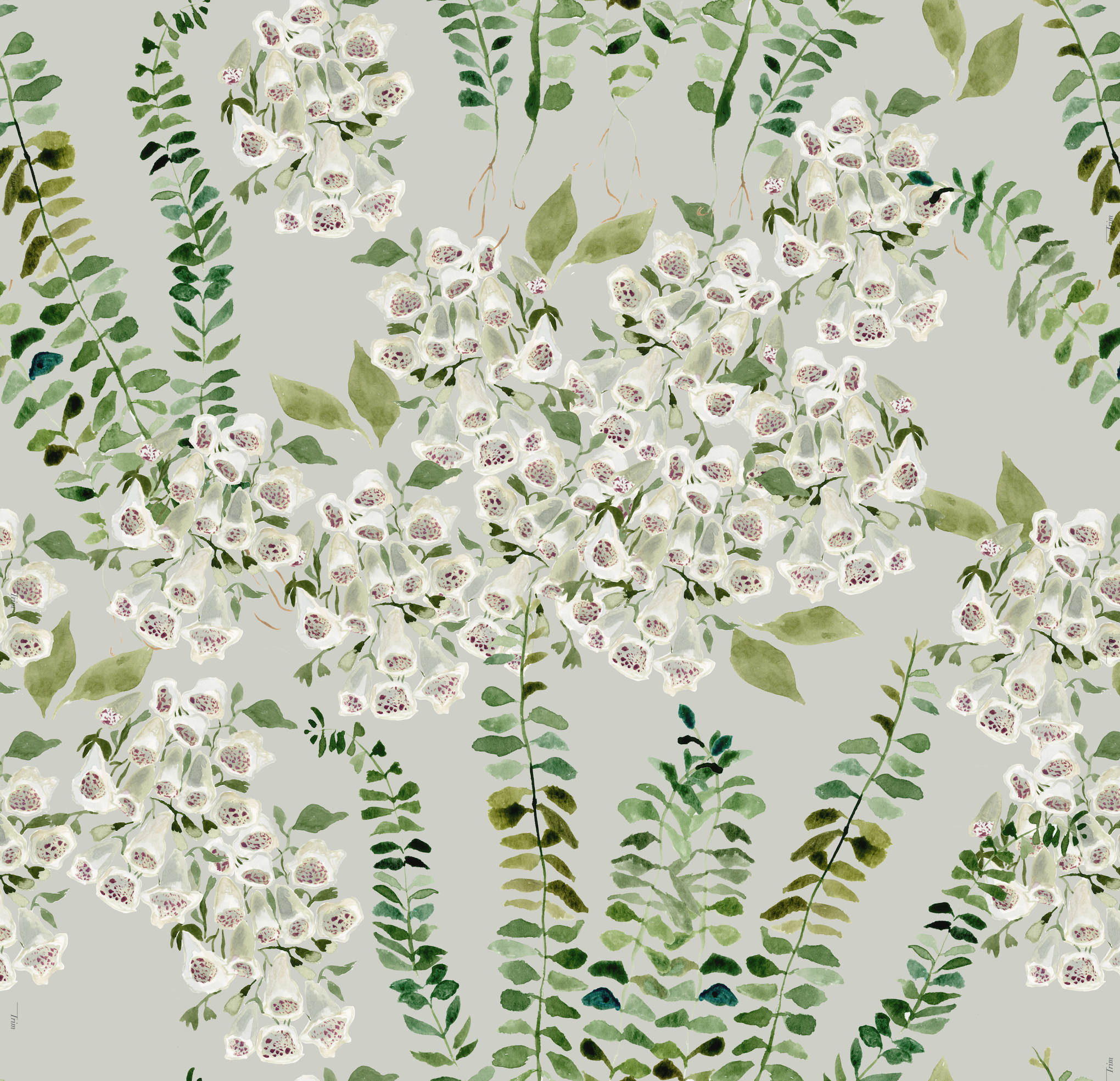 Foxglove Vine In Sage Wallpaper