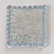Egrets On Scalloped Acrylic Art Block