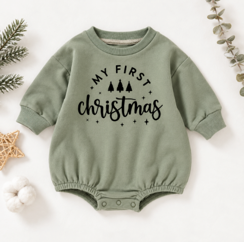 My First Christmas Baby Bubble Romper