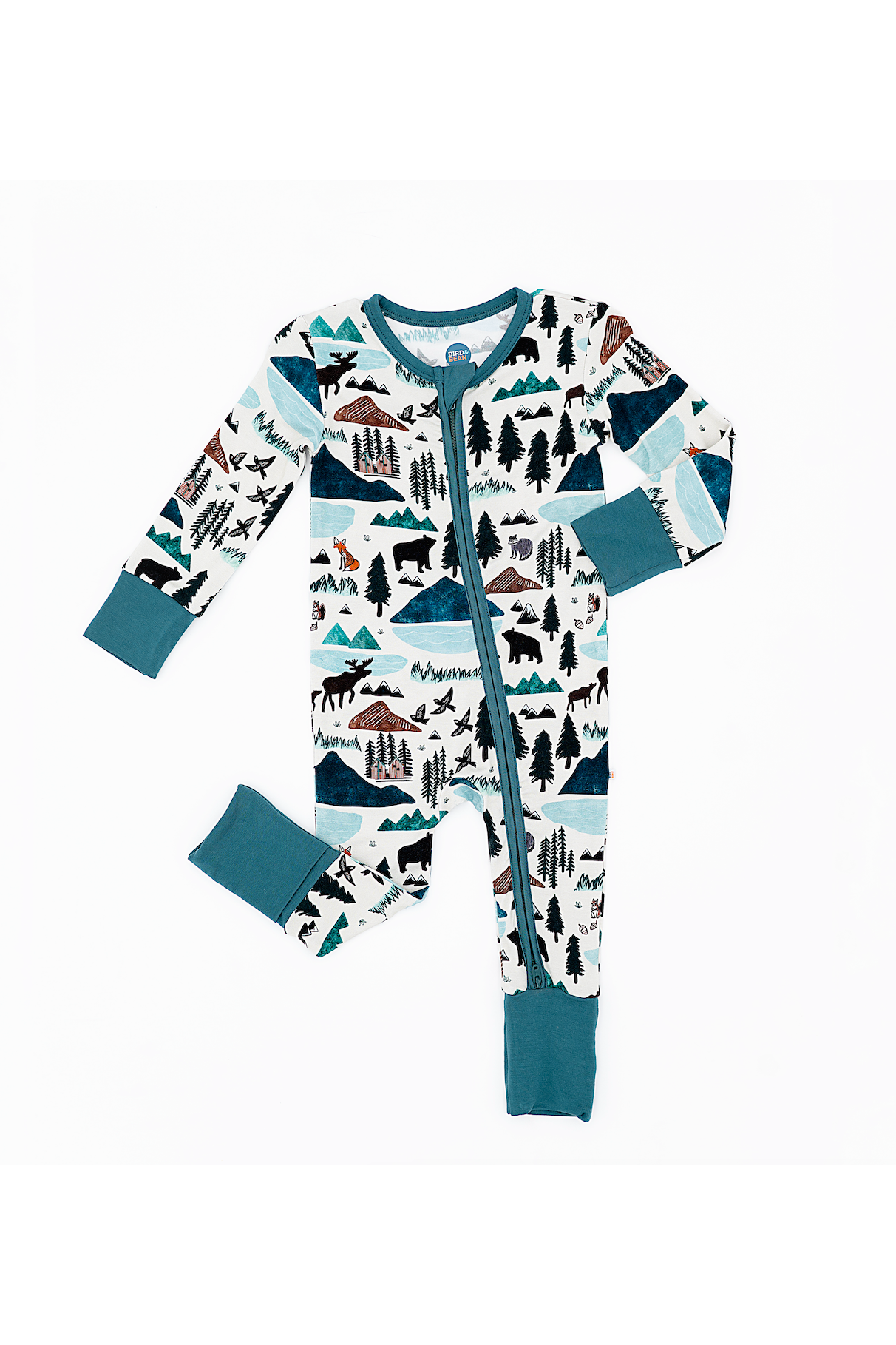 Bamboo One Piece Zip Pajama - Into The Wild