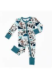 Bamboo One Piece Zip Pajama - Into The Wild