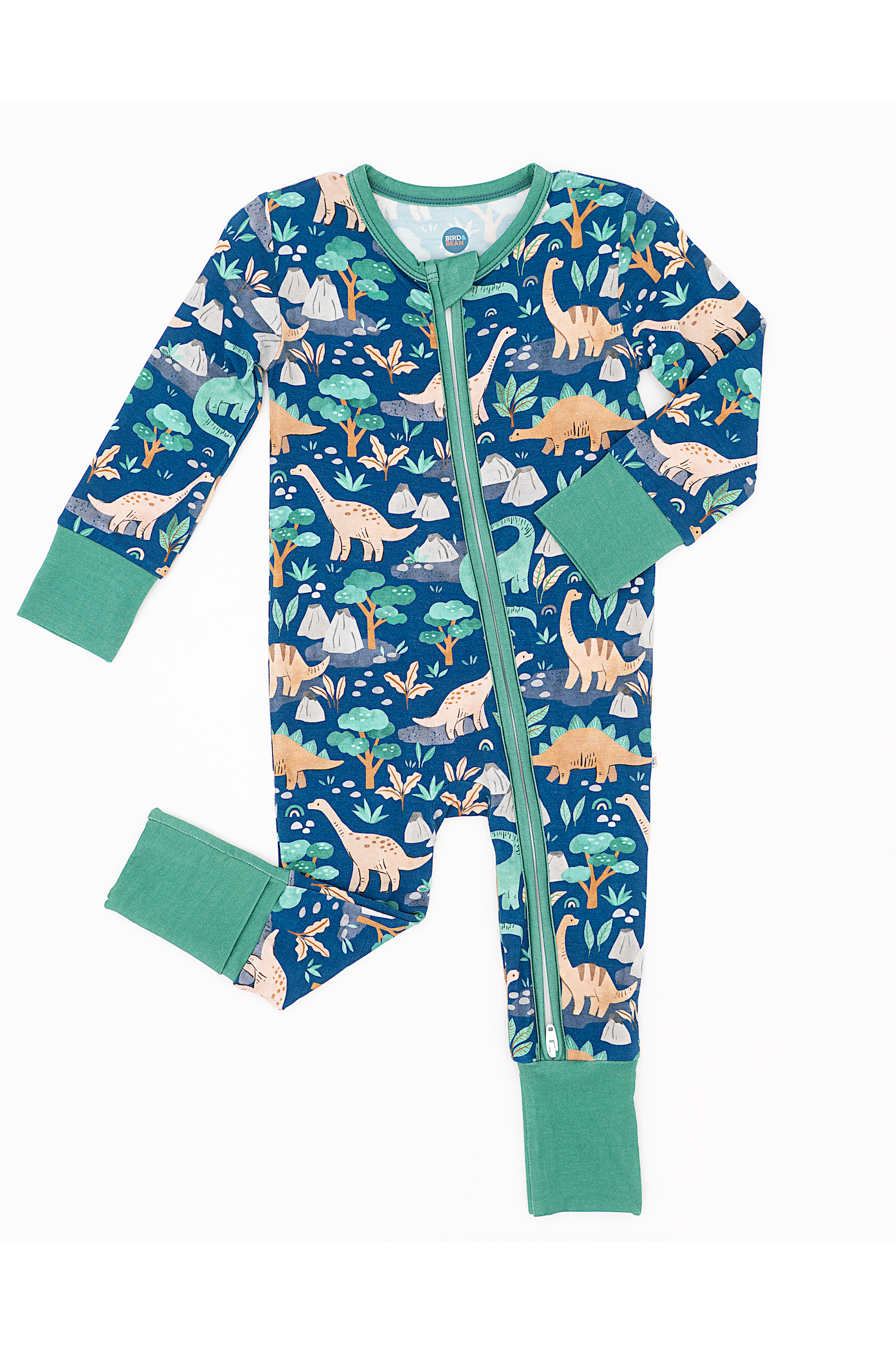 Bamboo One Piece Zip Pajama - Arlo Dino