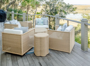 Kiira Outdoor Scalloped Side Table - Light Dune