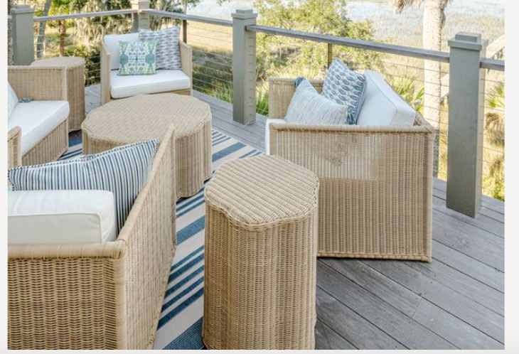 Kiira Outdoor Scalloped Coffee Table - Light Dune