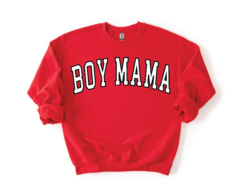 Boy Mama Varsity Outline Pullover