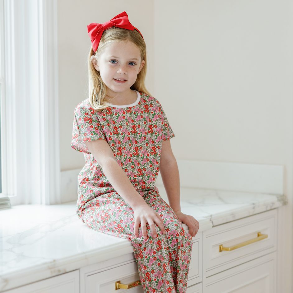 Merrick Girls' Pant Set - Floral Noel