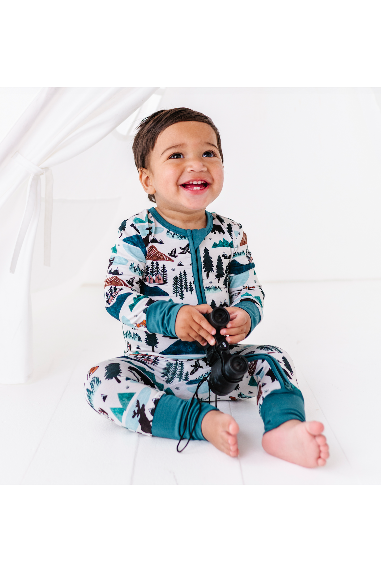 Bamboo One Piece Zip Pajama - Into The Wild