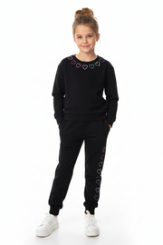 Tweenstyle By Stoopher - Embroidered Heart Sweatsuit