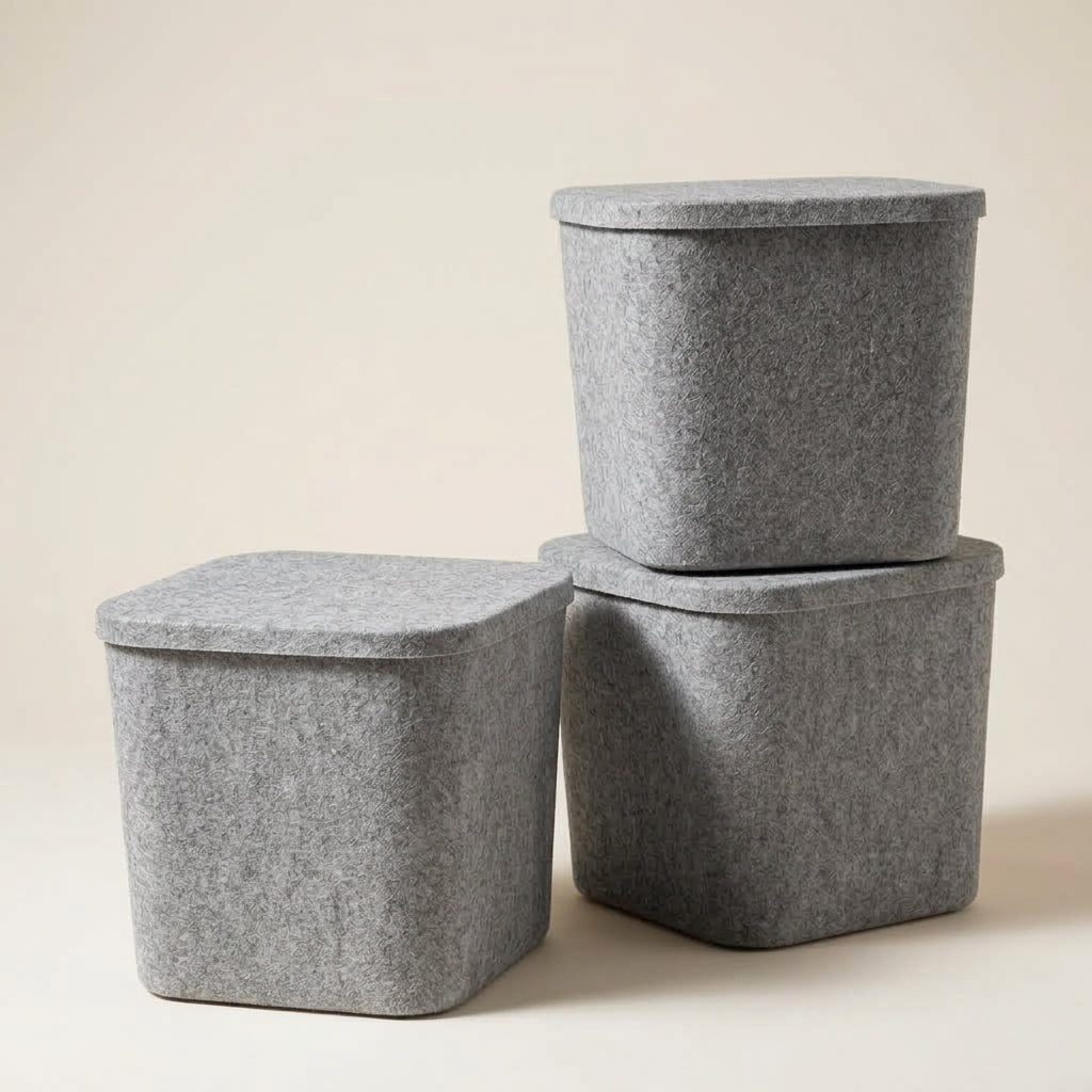 The Sculpted Bin - Original With Lid | Set Of 3