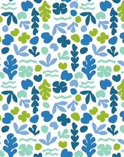 'small Sea Garden' Wallpaper By Tea Collection - Lapis / Lime