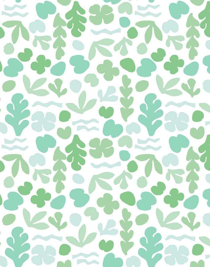 'small Sea Garden' Wallpaper By Tea Collection - Seafoam