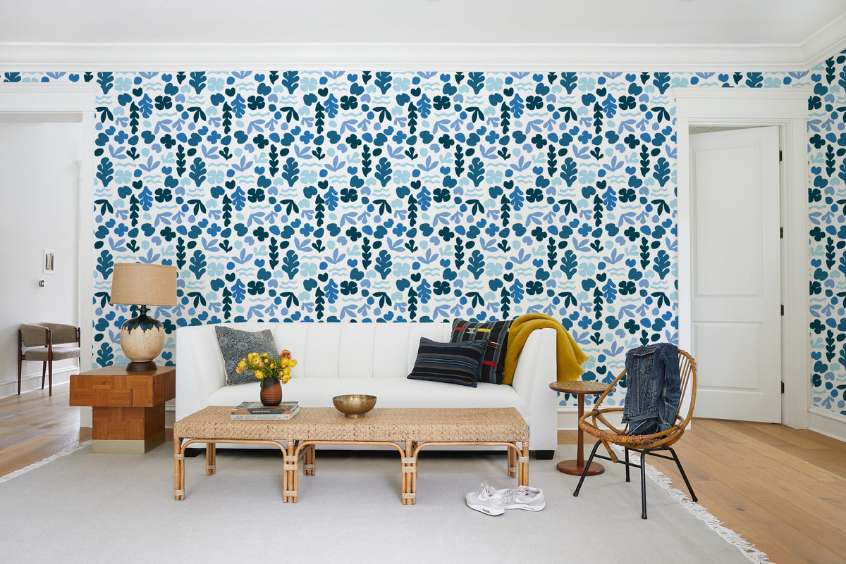 'small Sea Garden' Wallpaper By Tea Collection - Blue