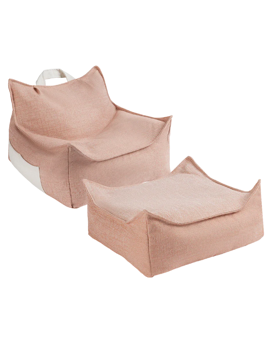 Seashell Outdoor Beanbag Chair & Ottoman Set