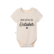 'see You In October' Bamboo Baby Bodysuit