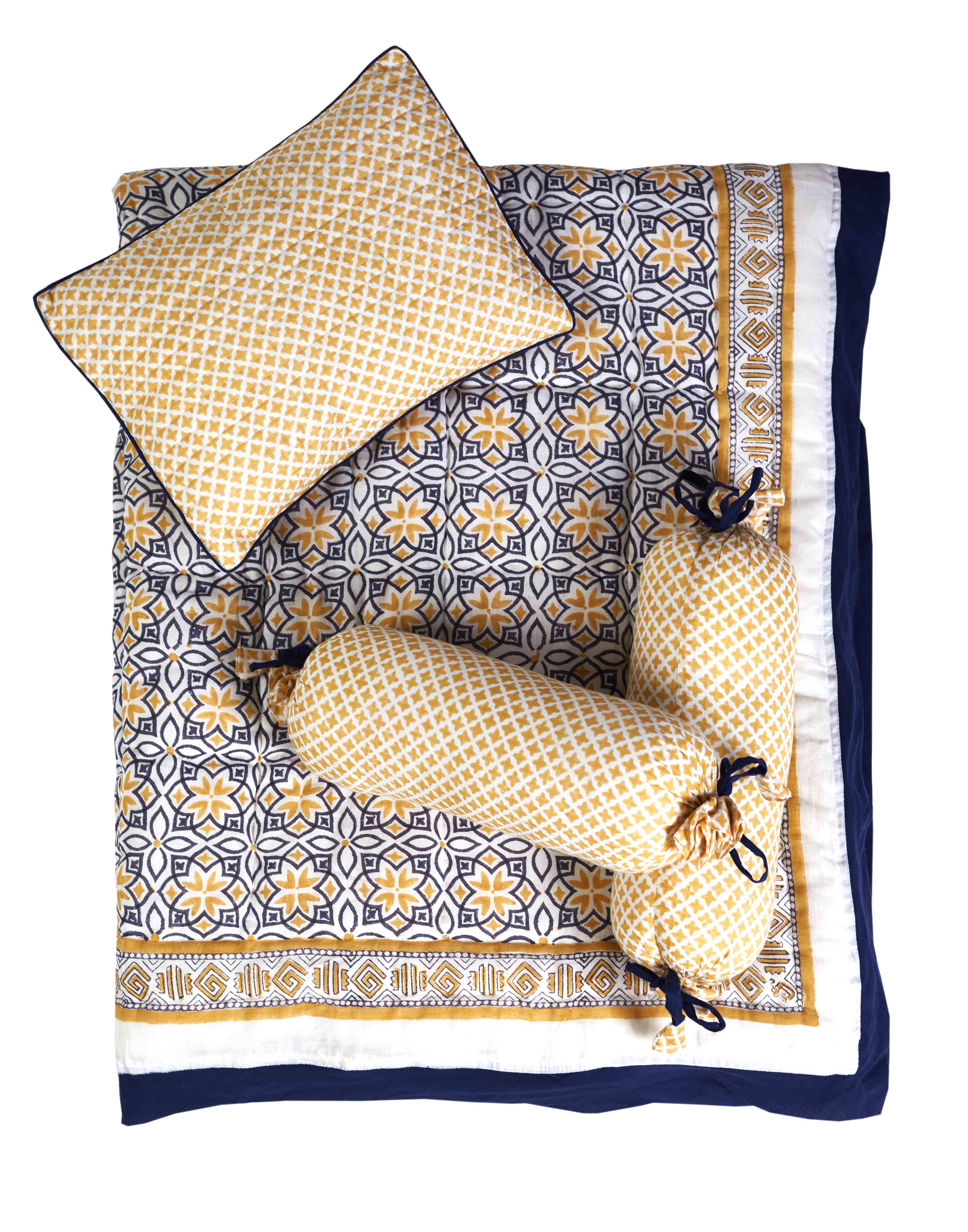 SEMINYAK BLUE CRIB BEDDING SET (4-Piece)