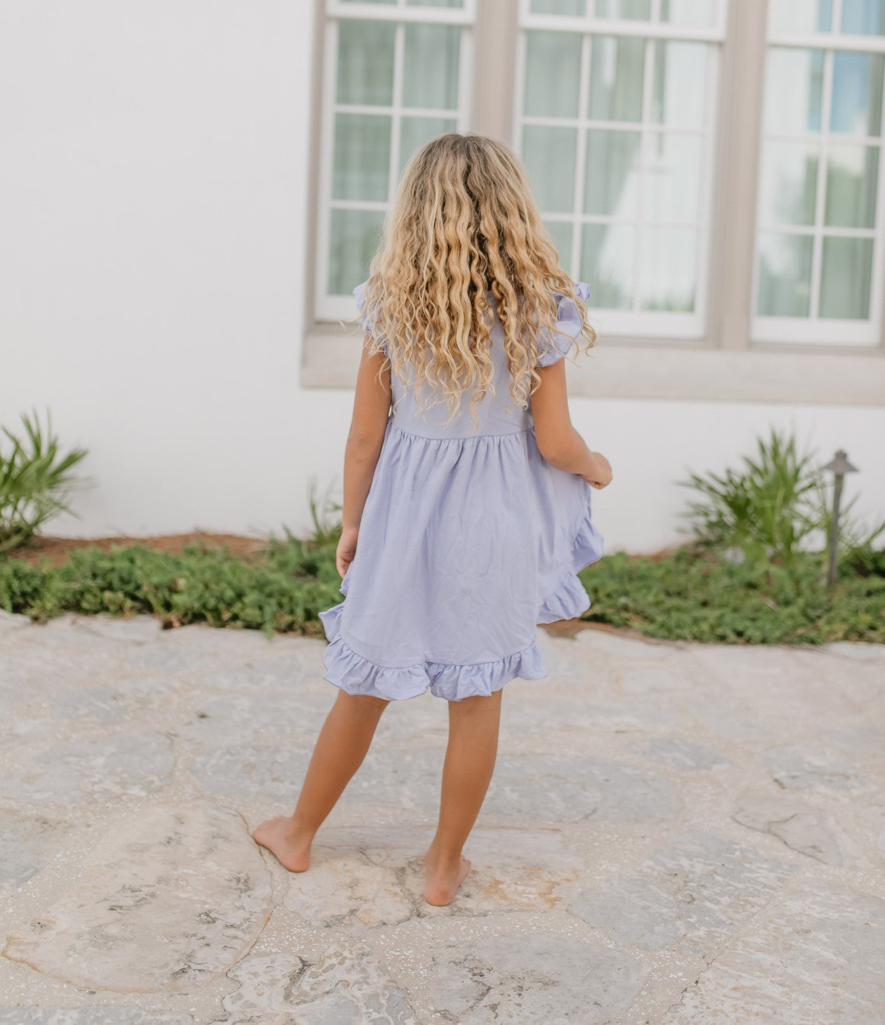 Periwinkle Check Hi-lo Short Set