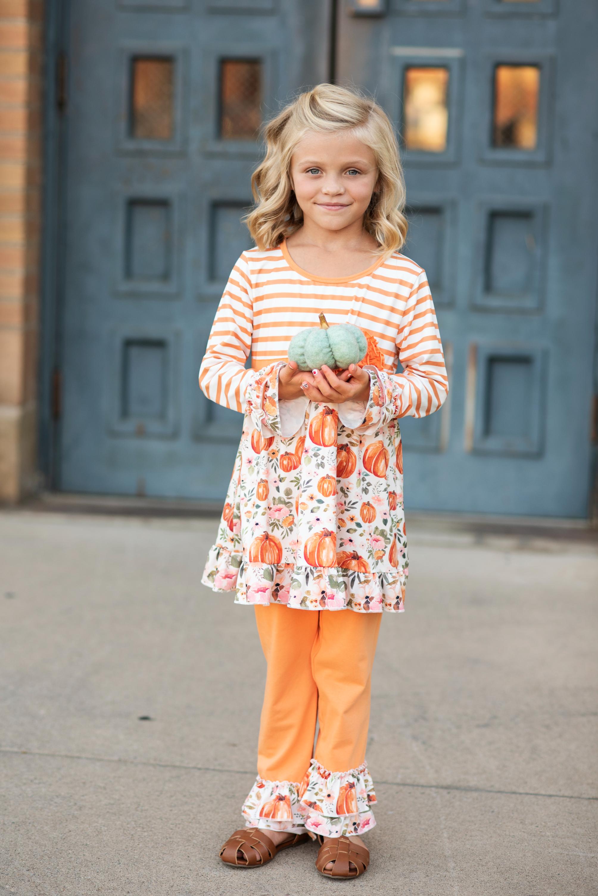 Pumpkin Stripe Pant Set