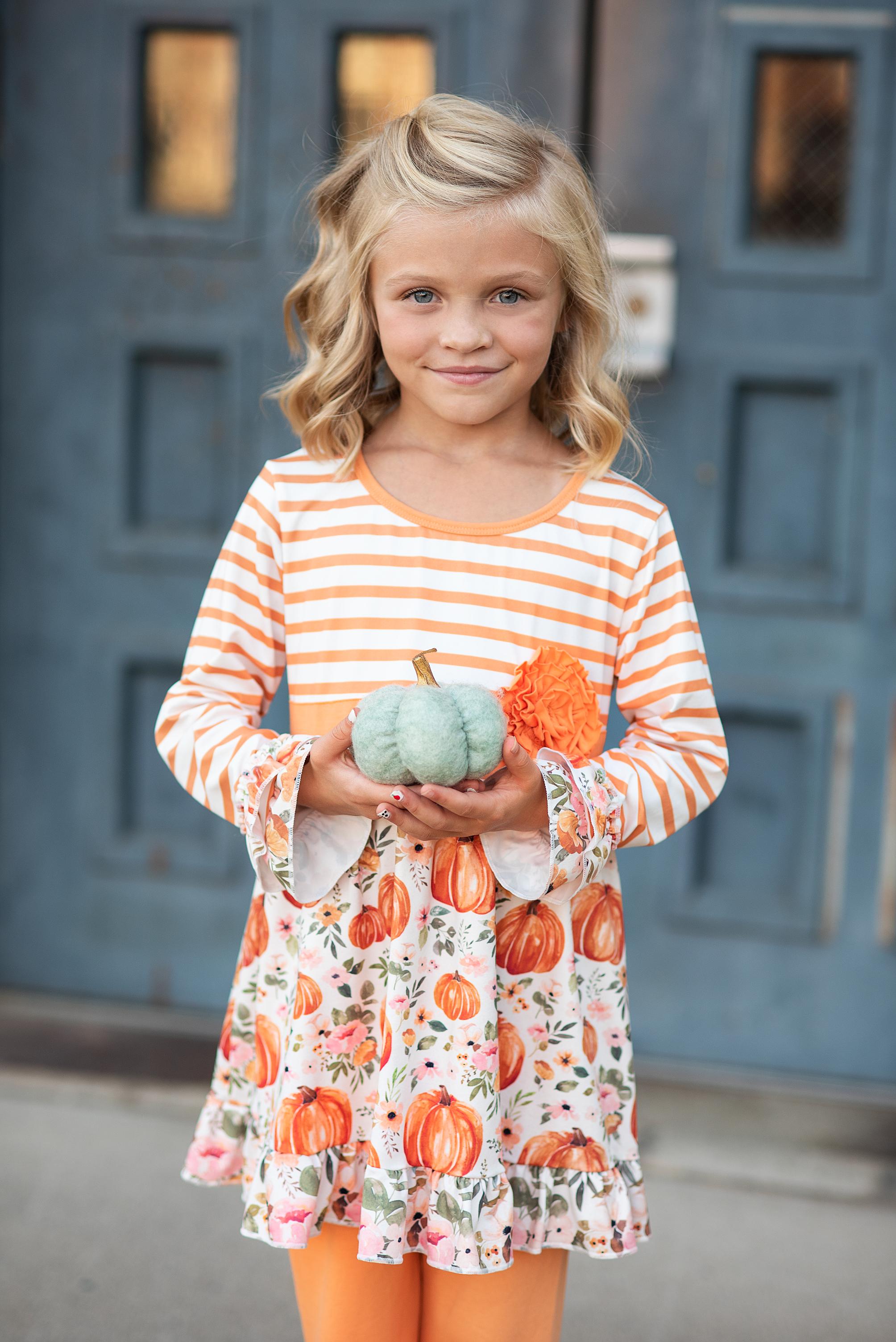 Pumpkin Stripe Pant Set