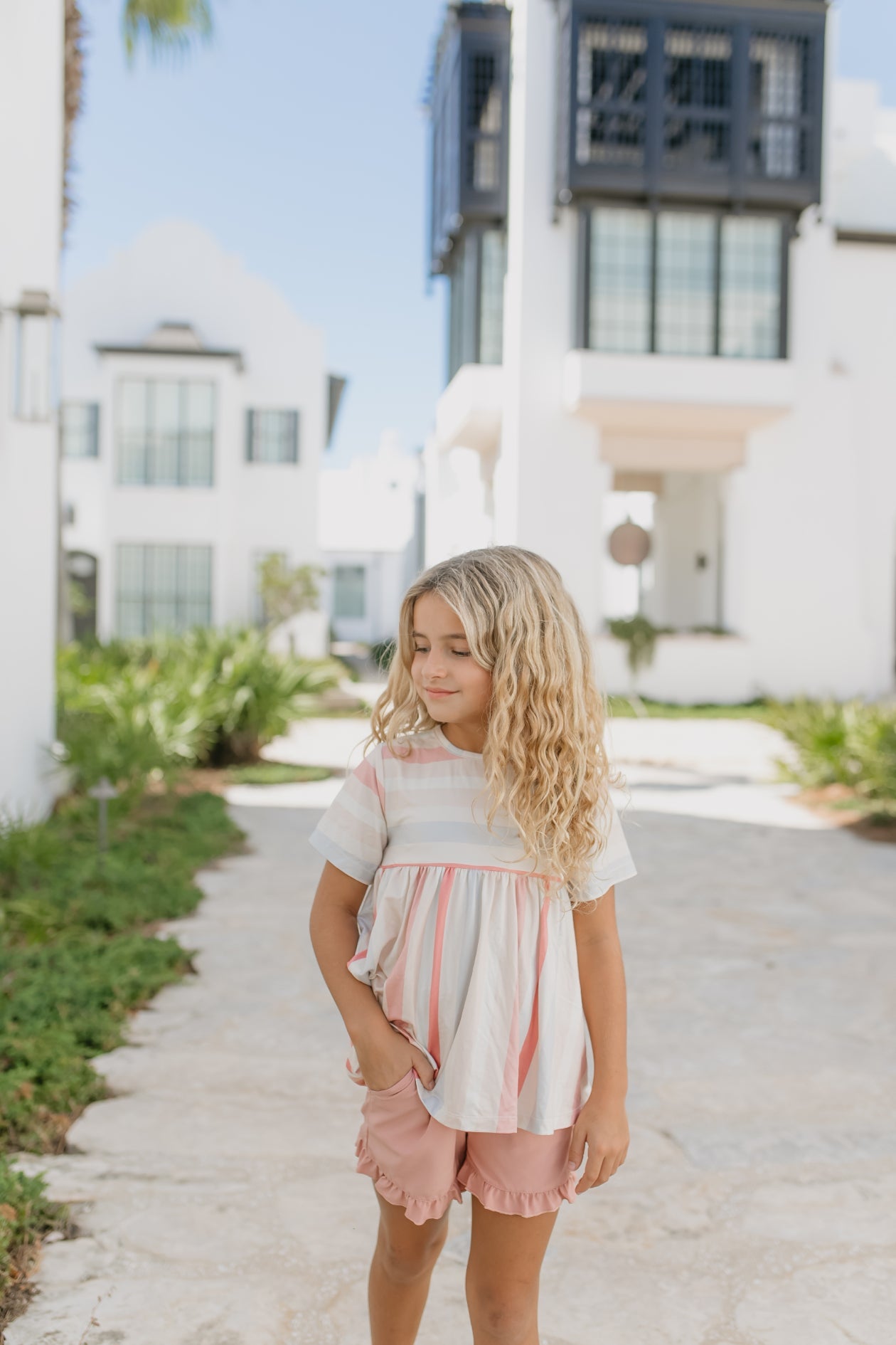 Sand Stripe Short Set