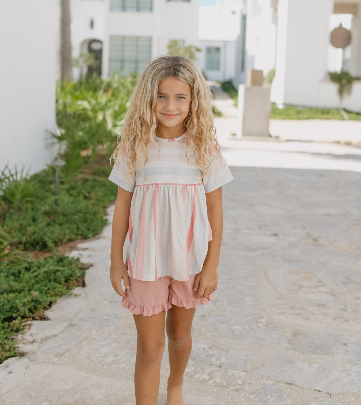 Sand Stripe Short Set