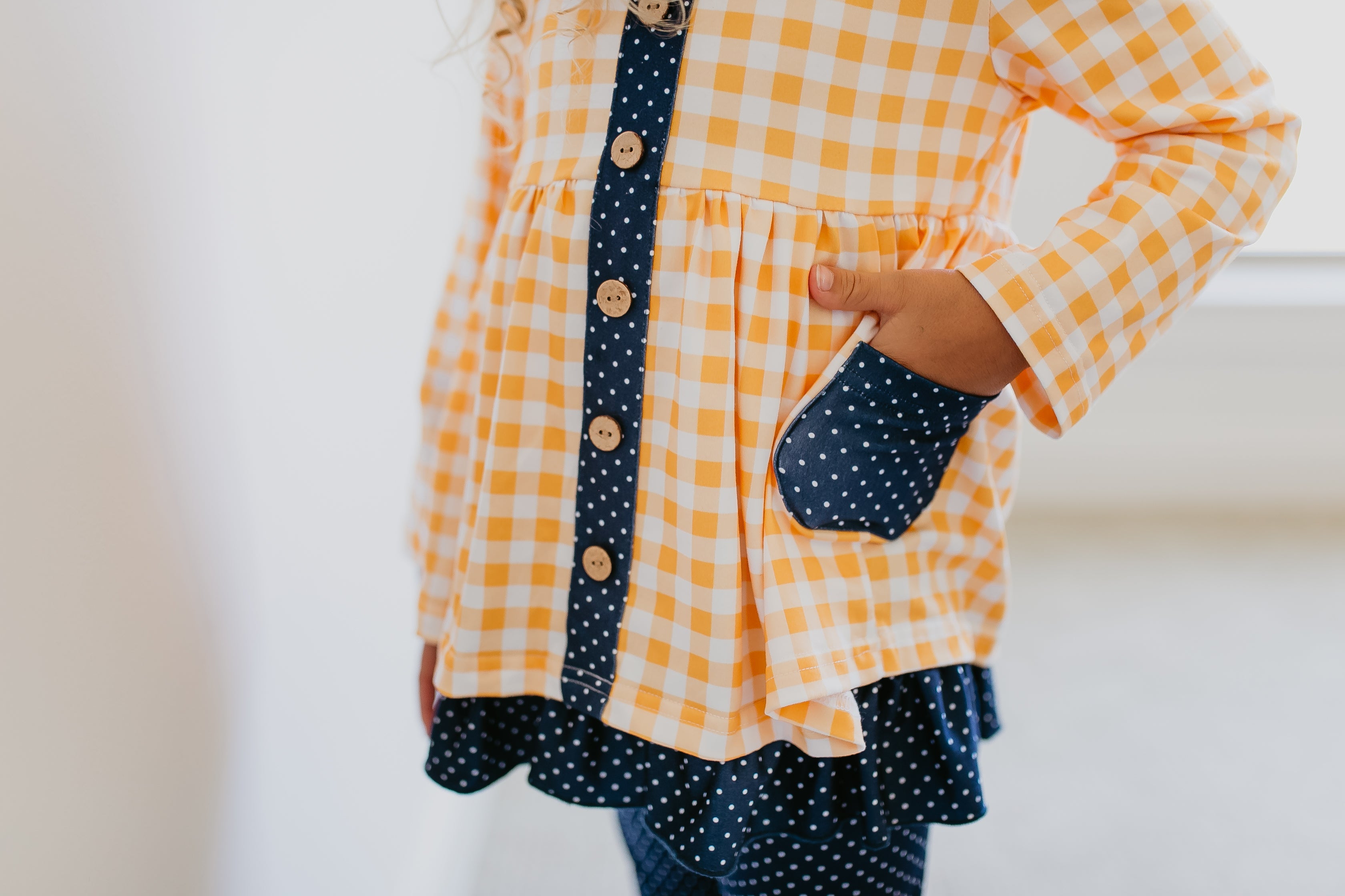 Mustard Gingham Check Set